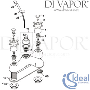 Ideal Standard Sandringham X Handle Bath Shower Mixer Tap Spare Parts